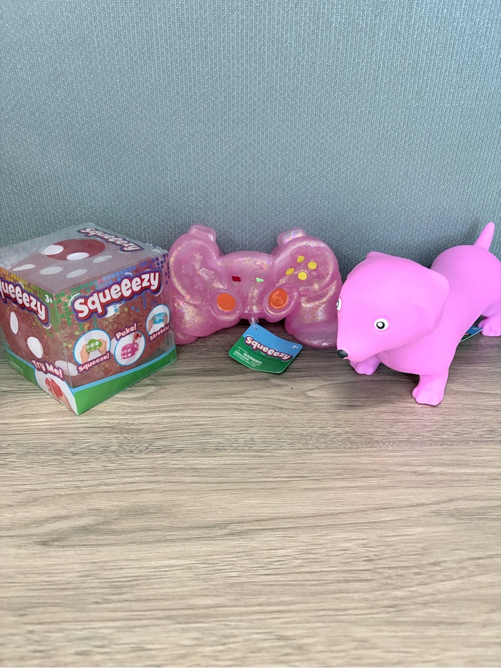 💖 Girls Pink Sparkly Squishy Bundle! Squeezy Dice Game Controller Dog Gifts
